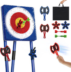 Axe Throwing Game for Backyard – Steel Frame Ax Throw Kit for Kids & Adults – Br