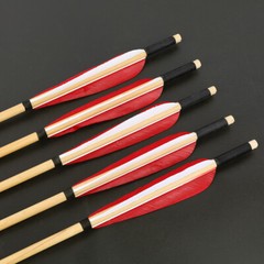 6/12pcs Wooden Arrows Turkey Feathers Diameter 8mm Handmade DIY Bow Hunting
