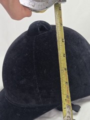 Vintage Equestrian Riding Helmet Hunt Cap Black Velvet English Horse Hat 70s 80s