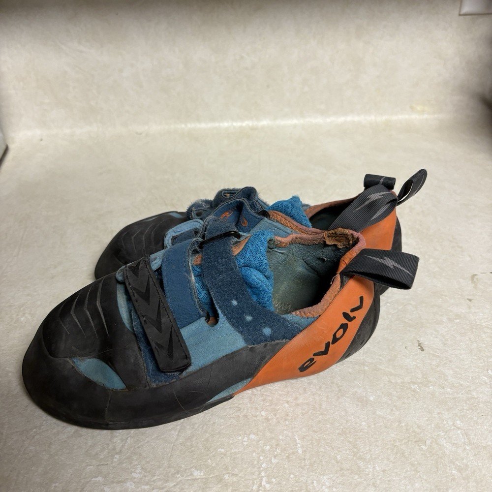 Evolv Shaman Men Rock Climbing Shoes Size 8 Blue And Orange