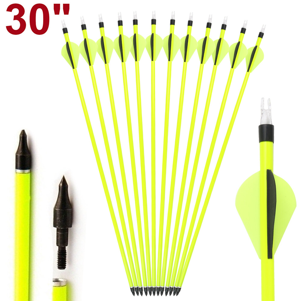 12pcs 30″ Carbon Arrows Spine 500 OD7.8mm Archery Compound Recurve Bow Hunting