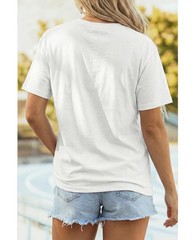 Selink Womens Summer Short Sleeve Tops Sequin Presidents Day Printed T Shirts