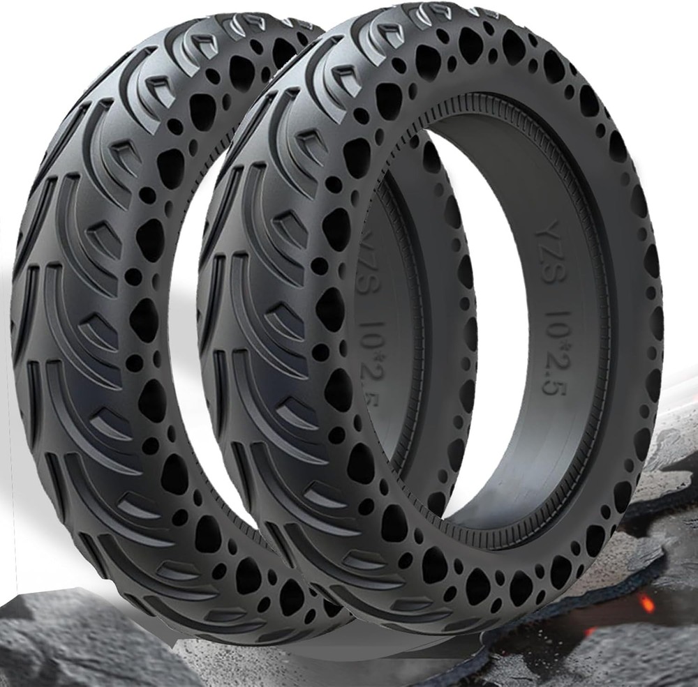 2 PACK 10×2.5 Solid Scooter Tire 60/70-6.5 Tubeless for Segway Ninebot Max G30P