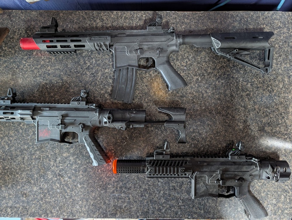 Valken ASL Series Polymer M4 Airsoft AEG TRG Black Gun Lot Working, Needs Parts