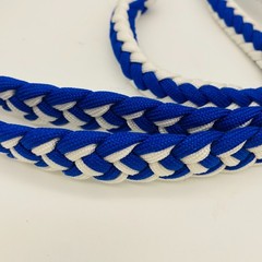 Challenger Western Nylon Braided Roping Knotted Barrel Reins Blue White