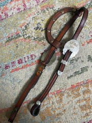 Vintage WOODs Sterling Trophy used western headstall BLING FREE SHIPPING
