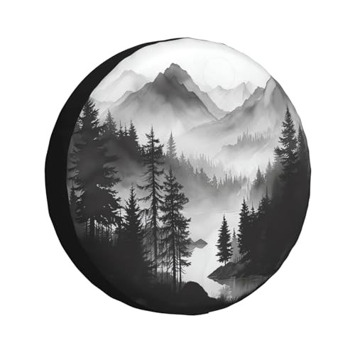 Spare Tire Cover Mountain Lake Tree Landscape Wheel Covers Weatherproof