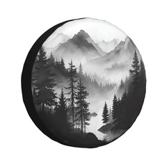 Spare Tire Cover Mountain Lake Tree Landscape Wheel Covers Weatherproof