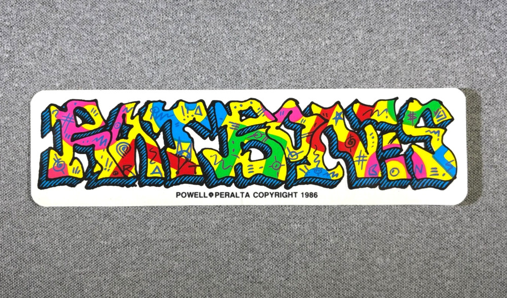 Powell Peralta RAT BONES Skateboard Sticker VTG 1986 7.6 x 2.1 inches