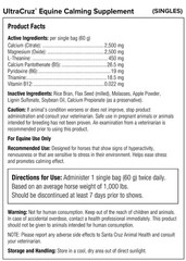 UltraCruz Equine Calming Supplement for Horses 60 Single Serv Pellet (30 Days)