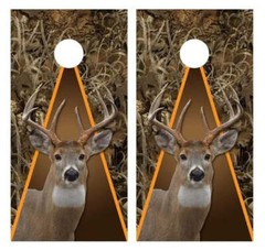 Whitetail Deer Grassland Camo Cornhole Wood Board Skin Wraps FREE LAMINATE