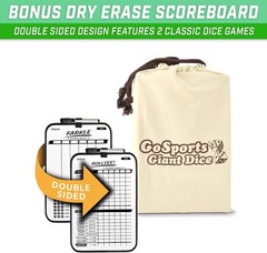 6-Piece Giant Wooden Dice Set with Dry-Erase Board – Family Game Night Essential