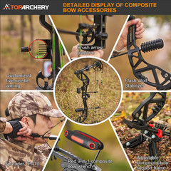 30-70LB Camo Archery Hunting Compound Bow for Adult Right Hand 310FPS Shooting