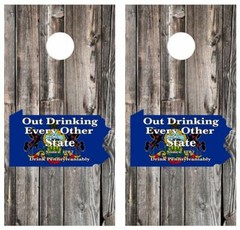 Penn Out Drinking Every Other State Cornhole Board Wraps FREE LAMINATION #3358