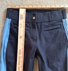 Dover Saddlery Riding Breeches Pants Full Seat Leather Navy/Blue | Size 28