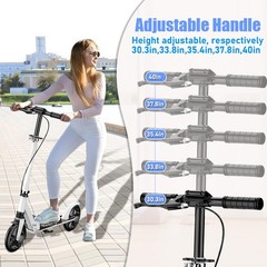 Kick Scooter for Ages 6+ Kids, Teens & Adults Foldable, NonSlip PU Wheels, 4…