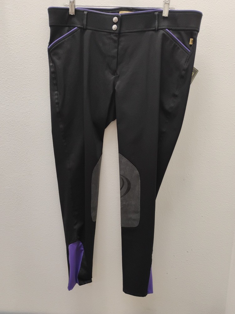 Devon Aire Signature Breech Black And Purple Size 34 Long NWT