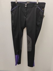 Devon Aire Signature Breech Black And Purple Size 34 Long NWT