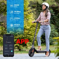Adult Folding 350W/10.2AH Electric Scooter 30KM Range High Speed E-Scooter + APP