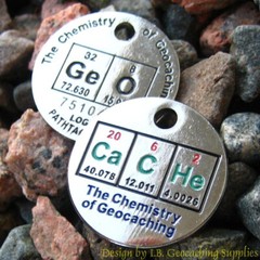 Chemistry of Geocaching PathTag Pair with Glow Enamel (2pcs lot)