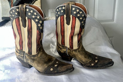Dan Post Men’s Western Cowboy Boots US Flag Stars & Stripes US Size 10 Vintage