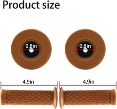 Motorcycle Nonslip Rubber Hand Grips for 7/8 Inch 22mm/24mm Handles, Light Brown