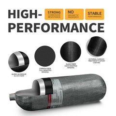 TUXING 4500Psi/300Bar Pcp Air Tank 9L Carbon Fiber HPA Tank with Luminous valve