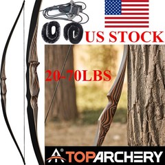 54″ Traditional Archery Recurve Bow 20-70LBS Wooden &Arrows for Hunting Shooting
