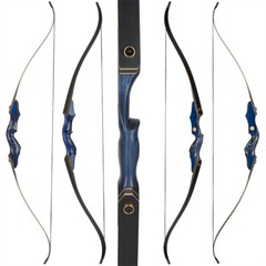 Hunting 60″ Takedown Recurve Bow for RH Wooden Riser 25-50lbs Archery Arrows