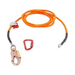 5/8in 16ft Flip Line Steel Wire Core Flipline Kit Tree Climbing Lanyard w/Lock