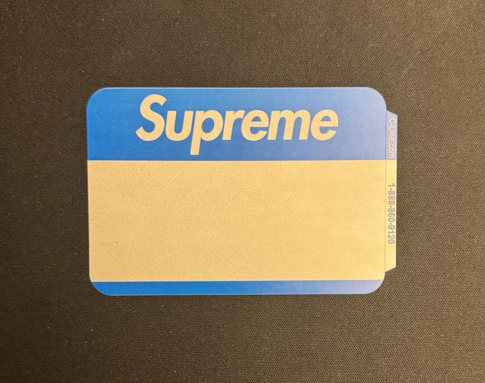 Supreme Blue Name Tag Sticker 100% AUTHENTIC One Sticker