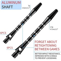Skylety 30 Pcs Dart Shafts for Steel Tip Medium 2BA Thread Multi Colors