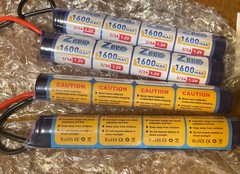 2x Zeee 9.6V Airsoft Battery 1600mAh NiMH Battery with Mini Tamiya Connector