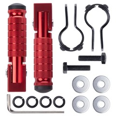 Universal 8mm Foot Pegs 90 Degree Foldable Motorcycle Footpegs CNC Anti Kit Red