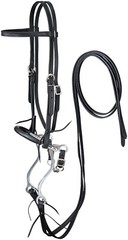 Browband Headstall – Reins – Curb Chain and Hackamore Set – 3 Color Choices