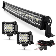 32IN 585W Curved Led Light Bar Kit Super Bright Spot Flood Combo Driving Ligh…