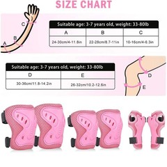 6 in 1 Kids 3-10 Years Knee Elbow Pads Protective Gear Set for Skating Cycling B