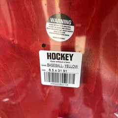 Hockey Skateboard Deck New Sealed 8.5×31.91″ Red & Yellow Baseball