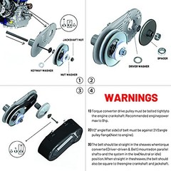 212cc Torque Converter 6.5 HP 3/4″ Go Kart Mini Bike Comet Clutch A-10T and 12T