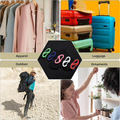 20 Pcs Alloy S Carabiner Clips, Dual Opening Design, Keychain Spring Snap