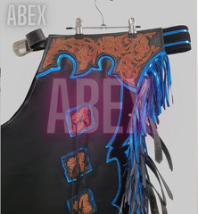 Bull Riding Pro Rodeo Chaps cowhide leather Adult fringeuede chap
