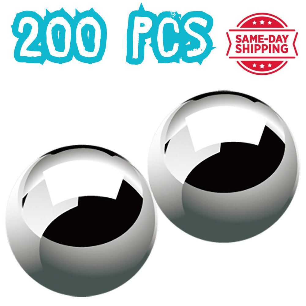 200 Pcs 3/8» Slingshot Ammo Ball Precision Steel Bearing Balls 0.375″ Caliber