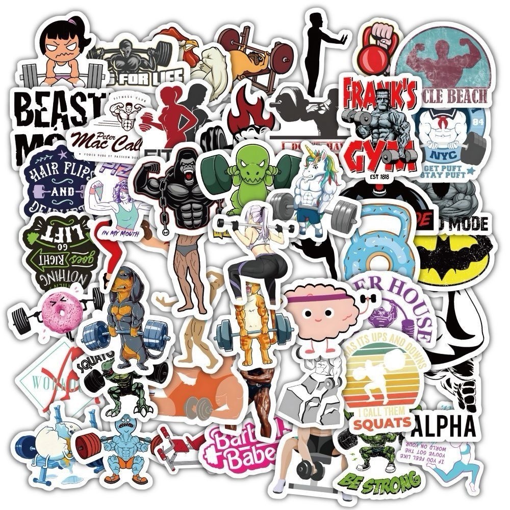 30Pcs Random Motivational Gym Workout Fitness Weightlifting Waterproof Stickers
