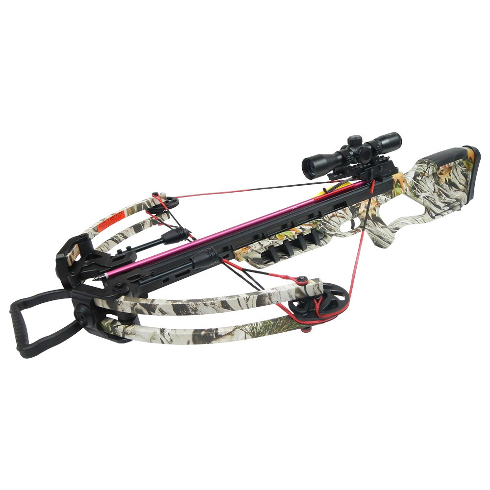 175 lb Camouflage Hunting Compound Crossbow Bow +4×32 Scope +4 Bolt +Quiver +etc