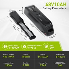 36V 48V 10AH lithium battery replacement battery for 50W-750W-1000W Motors