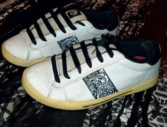 Osiris Mens OGabel White/Black Low LA Skateboarding Shoes Sneakers Gum sole RARE
