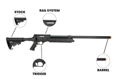 Airsoft Sniper Rifle Bolt Action 450 FPS Spring Powered W/ 30 RDS Magazine