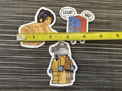 Lot 3 LEGO FUN RISQUÉ GLOSSY Sticker DECAL Decal