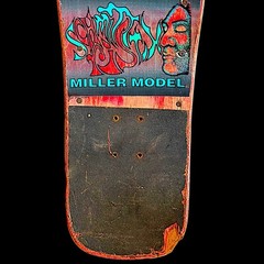 Vintage 1989 Schmitt Sticks Chris Miller “Faces” Skateboard Deck Used