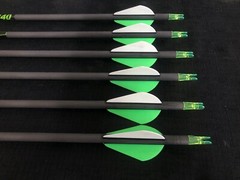 Gold Tip Hunter XT 340 Carbon Arrows w/ 2″ Raptor-X Vanes 6pk BRAND NEW